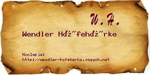 Wendler Hófehérke névjegykártya