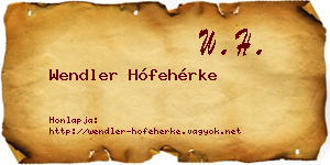 Wendler Hófehérke névjegykártya